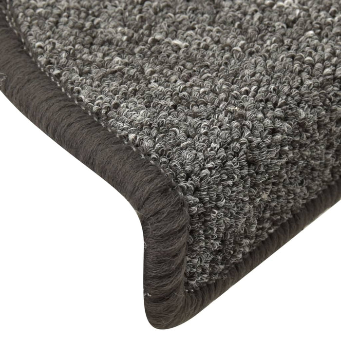 Covorașe pentru scări, 15 buc., 56x17x3 cm, gri închis, semirotunde - WALTI WALTI