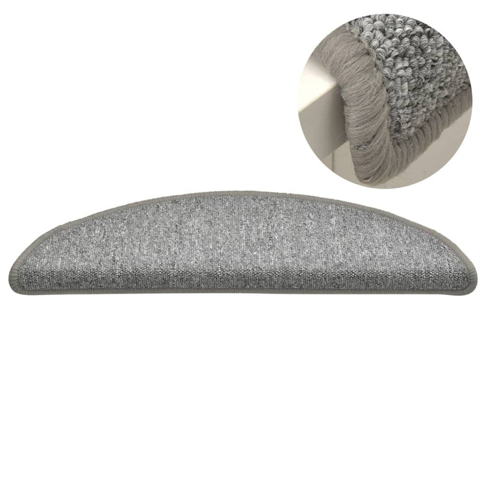 Covorașe pentru scări, 15 buc., 56x17x3 cm, gri deschis, semirotunde - WALTI WALTI