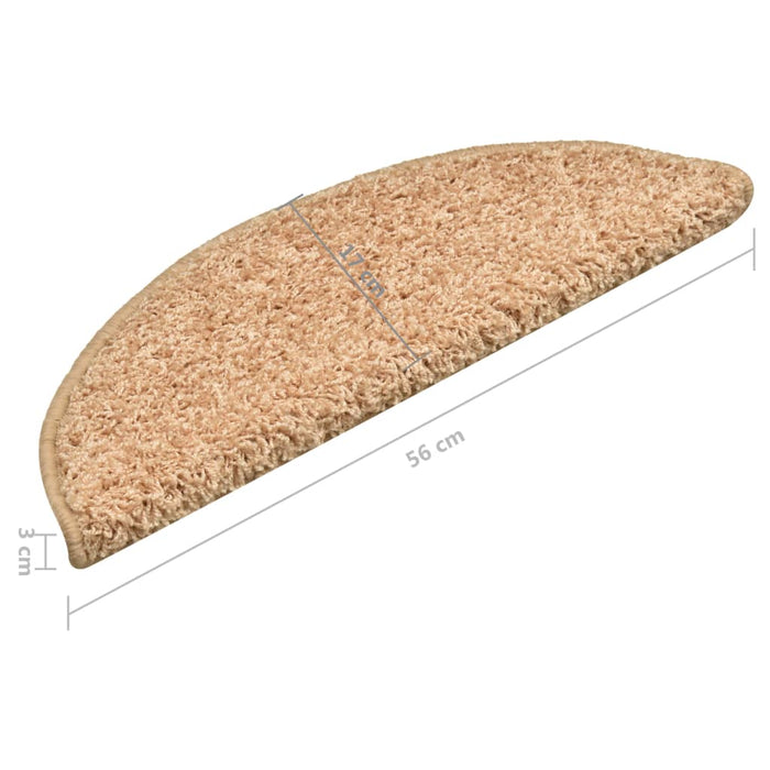 Covorașe pentru scări, 15 buc., 56x17x3 cm, aurii, semirotunde - WALTI WALTI