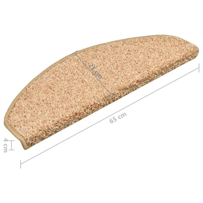 Covorașe pentru scări, 15 buc., 65x21x4 cm, aurii, semirotunde, mari - WALTI WALTI