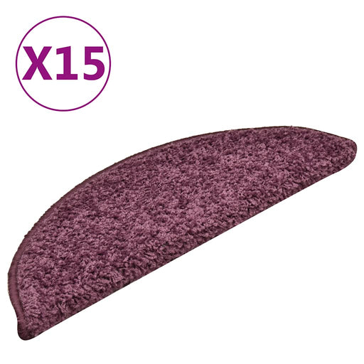 Covorașe pentru scări, 15 buc., 56x17x3 cm, violet închis, semirotunde - WALTI WALTI