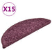 Covorașe pentru scări, 15 buc., 56x17x3 cm, violet închis, semirotunde - WALTI WALTI