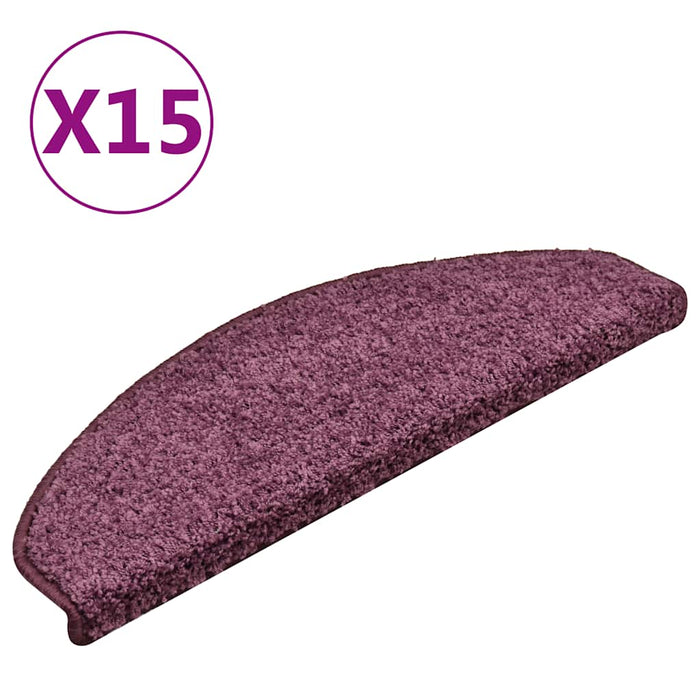 Covorașe pentru scări, 15 buc., 65x21x4 cm, violet închis, semirotunde, mari - WALTI WALTI