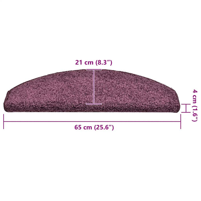 Covorașe pentru scări, 15 buc., 65x21x4 cm, violet închis, semirotunde, mari - WALTI WALTI