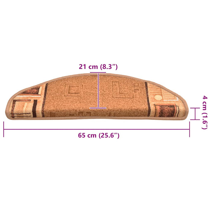 Covorașe scări autoadezive, 15 buc., bej, 65x21x4 cm - WALTI WALTI