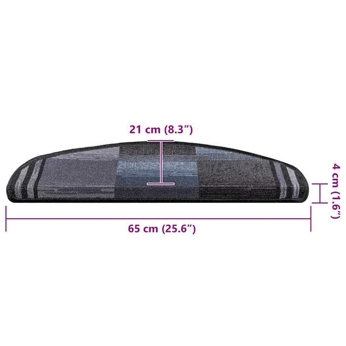 Covorașe scări autoadezive, 15 buc., negru și gri, 65x21x4 cm - WALTI WALTI