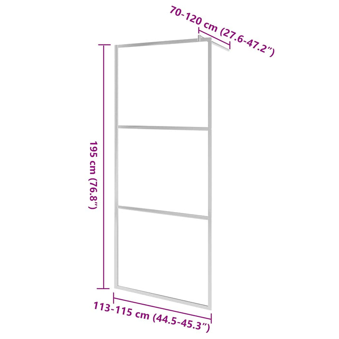 Paravan de duș walk-in, 115 x 195 cm, sticlă ESG semi-mată WALTI