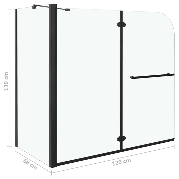 Cabină de duș dublu-pliabilă, negru, 120x68x130 cm, ESG - WALTI WALTI