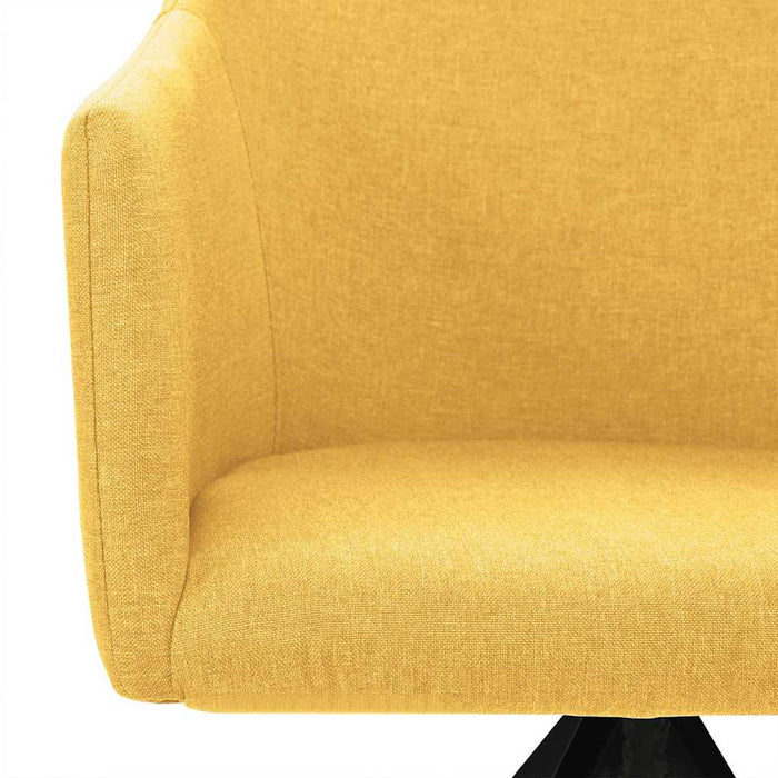 Scaune de bucătărie pivotante, 2 buc., galben muștar, textil WALTI