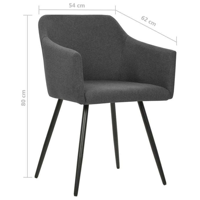 Scaune de bucătărie, 2 buc., gri închis, material textil - WALTI WALTI