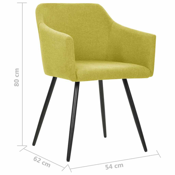 Scaune de bucătărie, 2 buc., verde, material textil WALTI