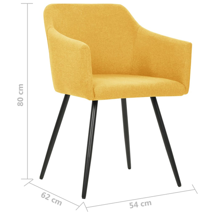 Scaune de bucătărie, 2 buc., galben, material textil - WALTI WALTI