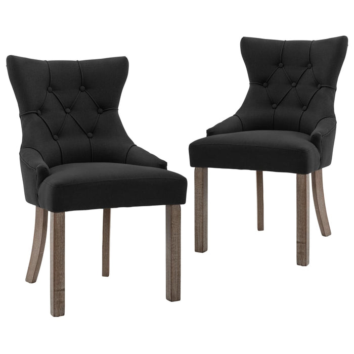Scaune de bucătărie, 2 buc. negru, textil WALTI