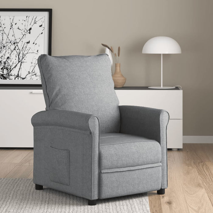 Fotoliu rabatabil, gri deschis, material textil WALTI