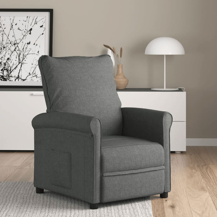 Fotoliu rabatabil, gri închis, material textil WALTI