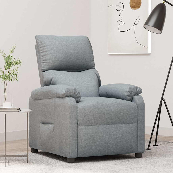 Fotoliu rabatabil, gri deschis, material textil WALTI