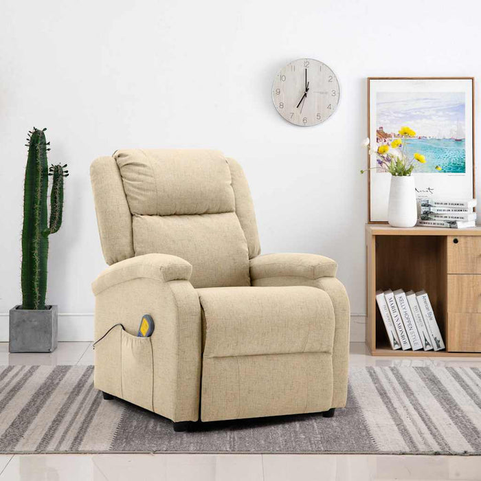 Fotoliu de masaj, crem, material textil WALTI