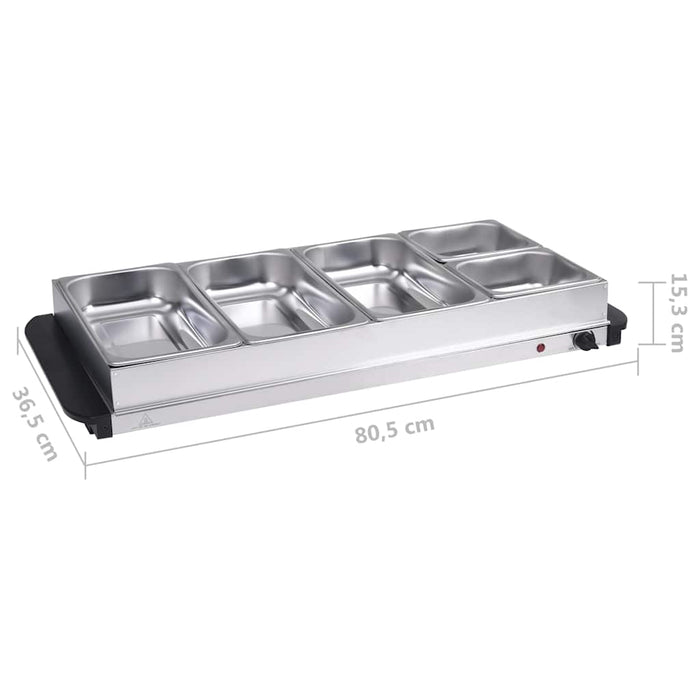 Încălzitor de servire bufet 400 W, 3x2,5L+2x1L, oțel inoxidabil WALTI