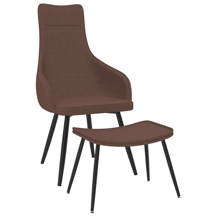 Fotoliu cu taburet, maro, material textil WALTI