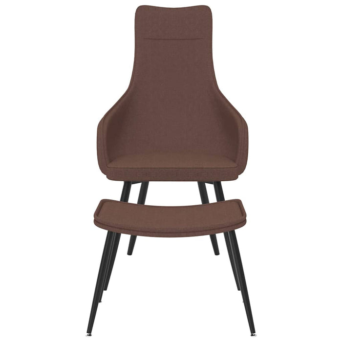 Fotoliu cu taburet, maro, material textil WALTI