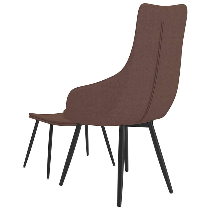 Fotoliu cu taburet, maro, material textil WALTI