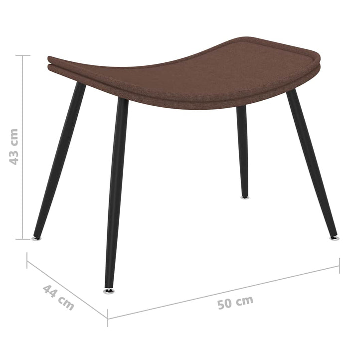 Fotoliu cu taburet, maro, material textil WALTI