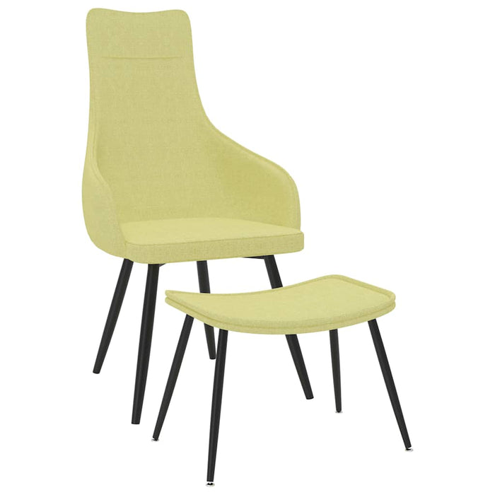 Fotoliu cu taburet, verde, material textil WALTI