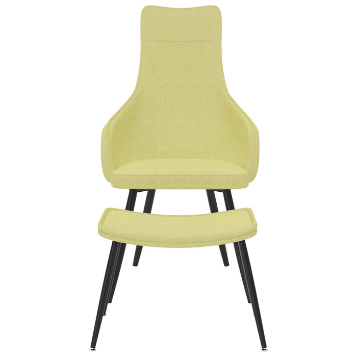 Fotoliu cu taburet, verde, material textil WALTI