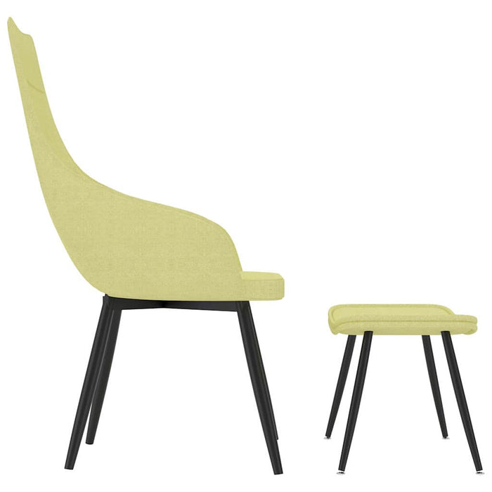Fotoliu cu taburet, verde, material textil WALTI