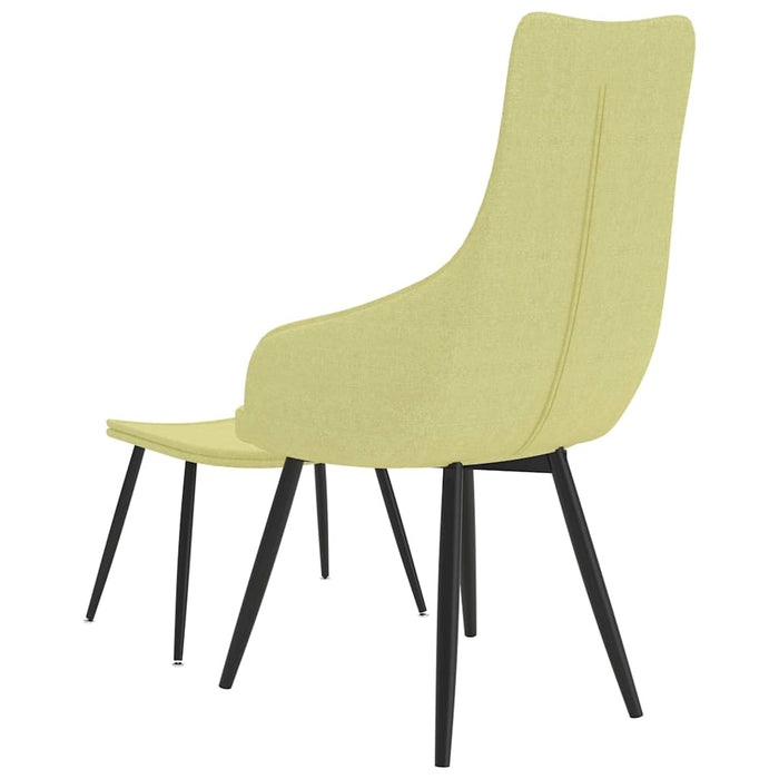 Fotoliu cu taburet, verde, material textil WALTI