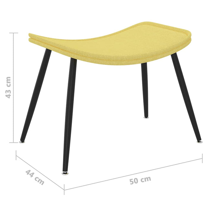 Fotoliu cu taburet, galben muștar, material textil WALTI