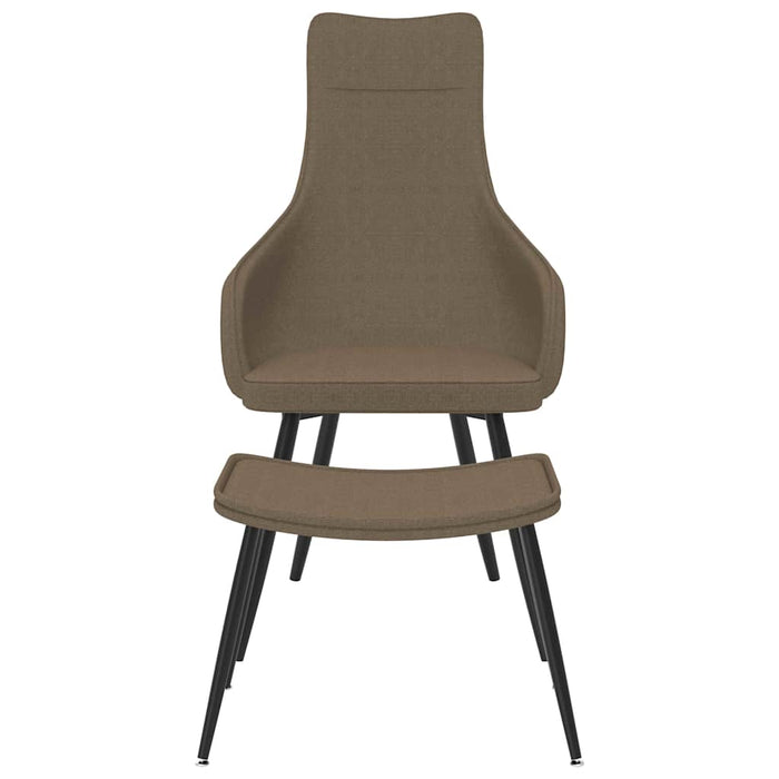 Fotoliu cu taburet, gri taupe, material textil WALTI