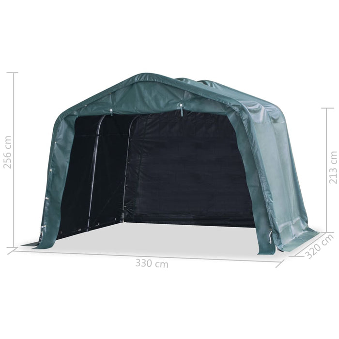 Cort de animale detașabil verde închis 3,3x3,2m PVC 550g/m² - WALTI WALTI