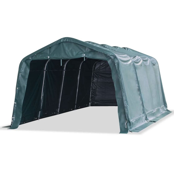 Cort mobil pentru animale verde închis 3,3x6,4m PVC 550g/m² - WALTI WALTI