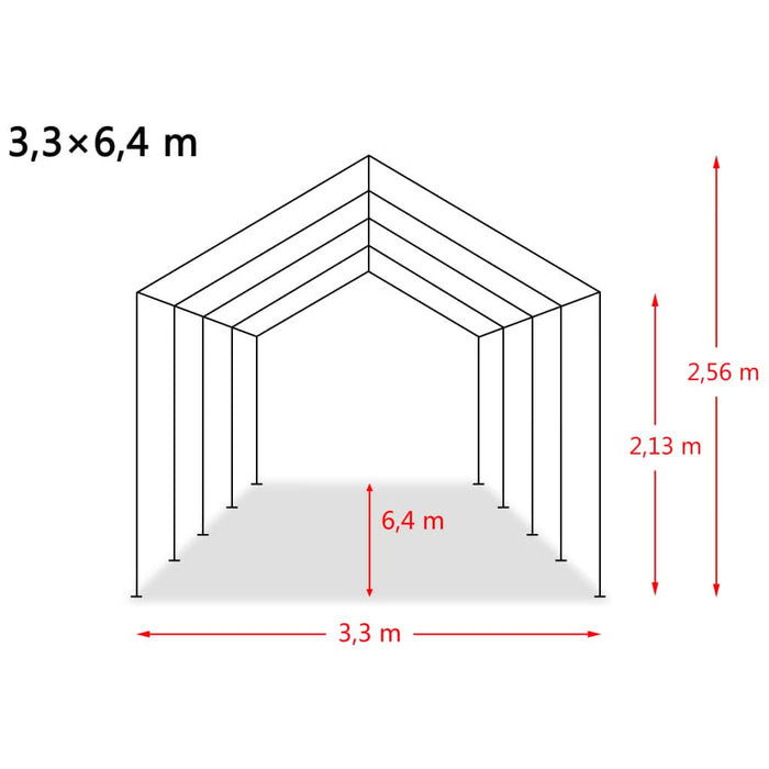 Cort mobil pentru animale verde închis 3,3x6,4m PVC 550g/m² - WALTI WALTI