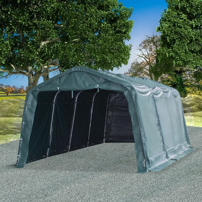 Cort mobil pentru animale verde închis 3,3x6,4m PVC 550g/m² - WALTI WALTI
