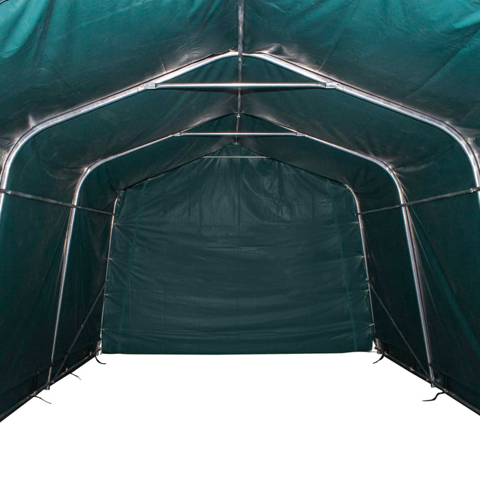Cort de animale detașabil verde închis 3,3x8 m PVC 550g/m² - WALTI WALTI
