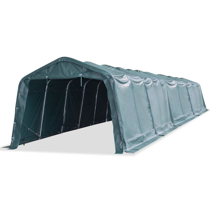 Cort mobil pentru animale verde închis 3,3x16 m PVC 550 g/m² - WALTI WALTI