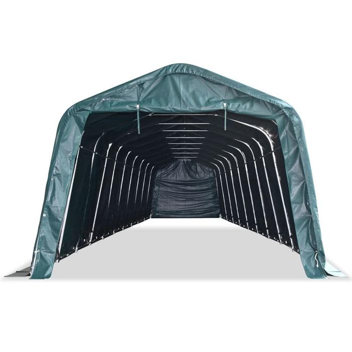 Cort mobil pentru animale verde închis 3,3x16 m PVC 550 g/m² - WALTI WALTI
