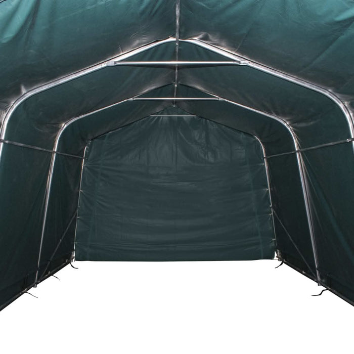 Cort mobil pentru animale verde închis 3,3x16 m PVC 550 g/m² - WALTI WALTI