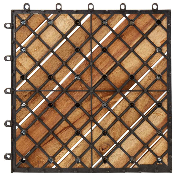 Plăci pentru Deck 10 pcs Maro 30 x 30 cm Lemn de Acacia - WALTI WALTI