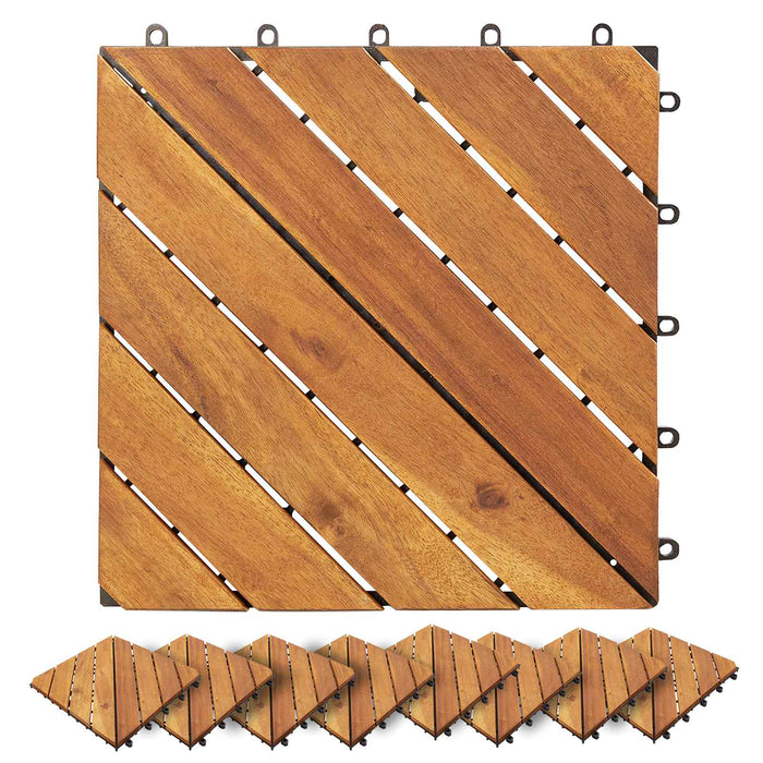 Plăci pentru Deck 10 pcs Maro 30 x 30 cm Lemn de Acacia - WALTI WALTI