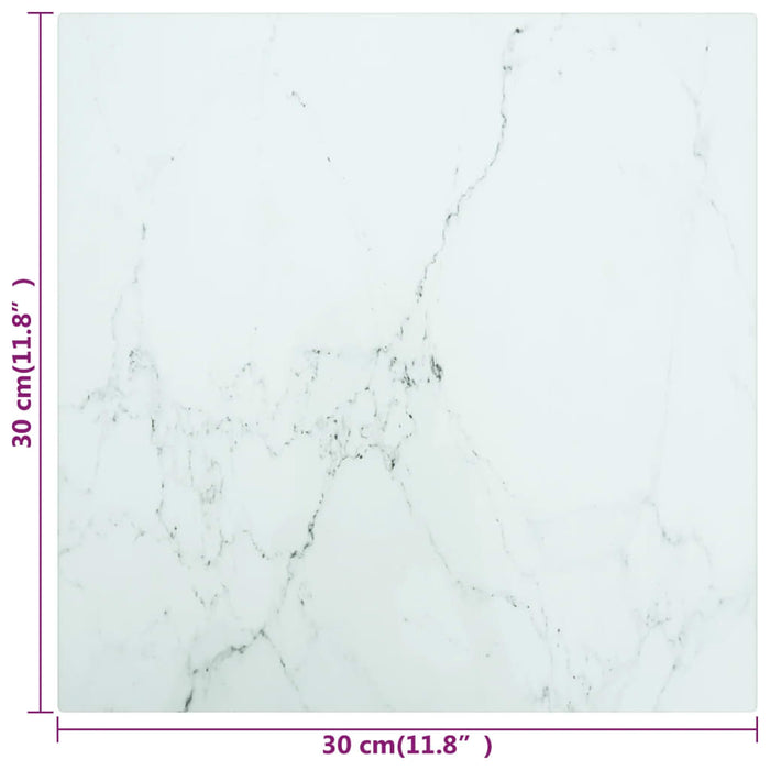 Blat masă alb 30x30 cm 6 mm sticlă securizată design marmură - WALTI WALTI