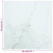 Blat masă alb 30x30 cm 6 mm sticlă securizată design marmură - WALTI WALTI