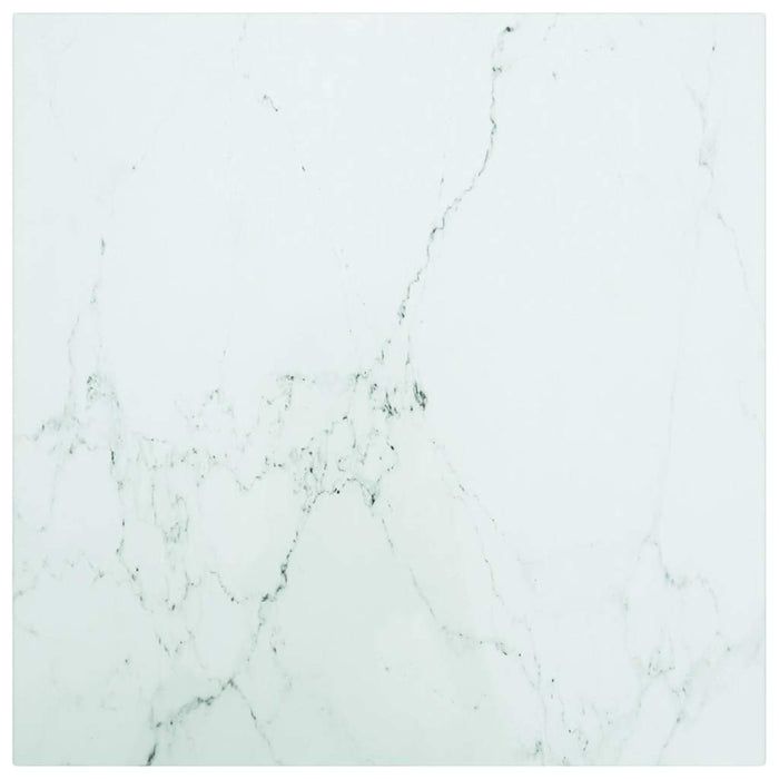 Blat masă alb 40x40 cm 6 mm sticlă securizată design marmură - WALTI WALTI