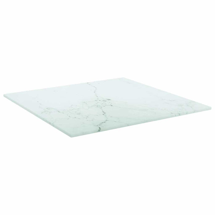 Blat masă alb 40x40 cm 6 mm sticlă securizată design marmură - WALTI WALTI