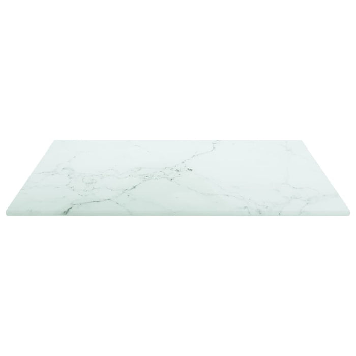 Blat masă alb 40x40 cm 6 mm sticlă securizată design marmură - WALTI WALTI