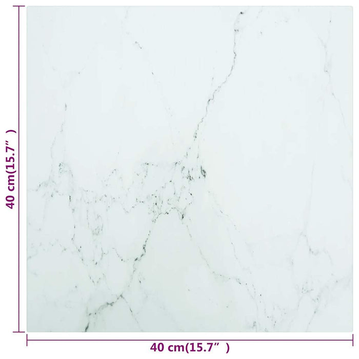 Blat masă alb 40x40 cm 6 mm sticlă securizată design marmură - WALTI WALTI