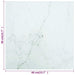 Blat masă alb 40x40 cm 6 mm sticlă securizată design marmură - WALTI WALTI