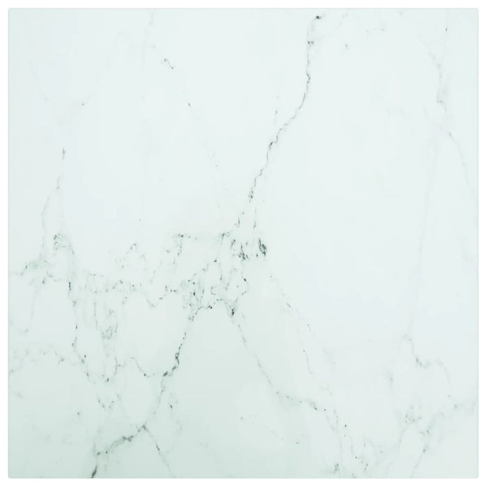Blat masă alb 50x50 cm 6 mm sticlă securizată design marmură - WALTI WALTI